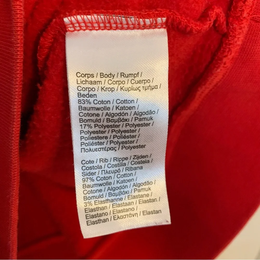 Lacoste Men's Sport Oversized Croc Brushed Fleece Crewneck Sweatshirt Red Medium